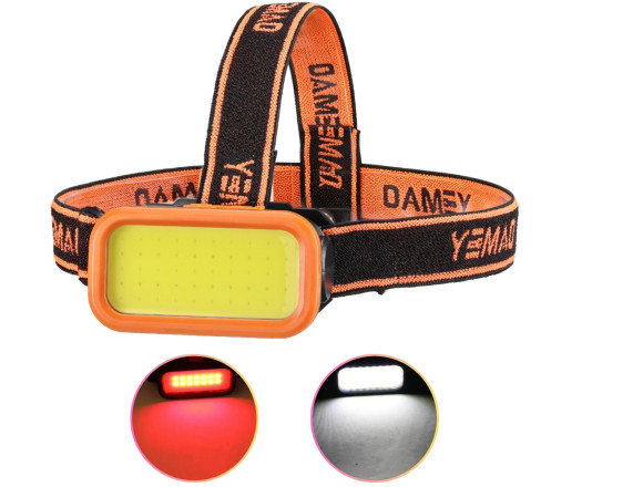 Ліхтар налобний YEMAO YM-309-COB(White+Red), Li-Ion аккумулятор, ЗУ Type-C, Box