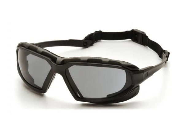 Очки защитные с уплотнителем Pyramex Highlander-PLUS (gray) Anti-Fog, черные 1