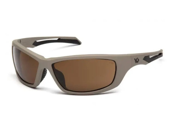 Очки защитные Venture Gear Tactical Howitzer Tan (bronze) Anti-Fog, коричневые в песочной оправе