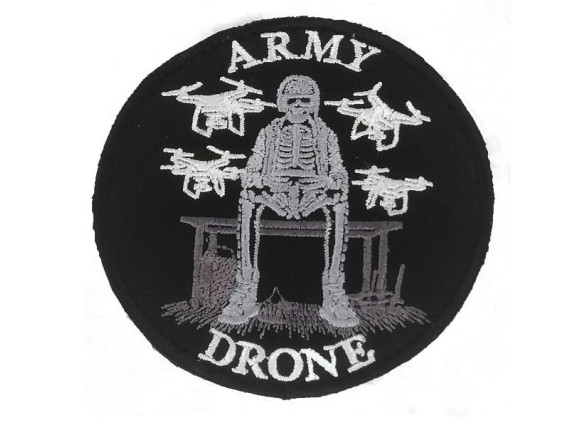 Шеврон Army drone, чорний, на велкро, 9см