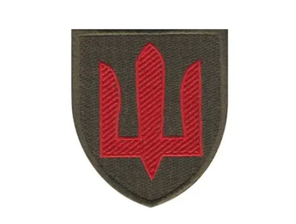 Шеврон ТРИЗУБ - Протиповітряна оборона сухопутніх військ, олива, на липучці