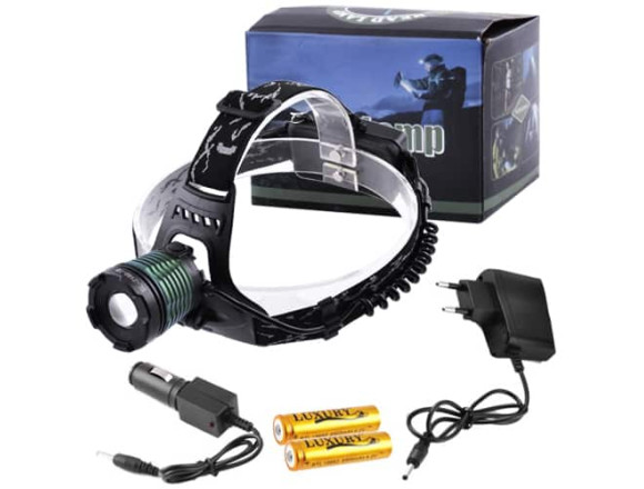 Ліхтар налобний Police 2188-T6, ЗУ 220V/12V, 2х18650, zoom, Box