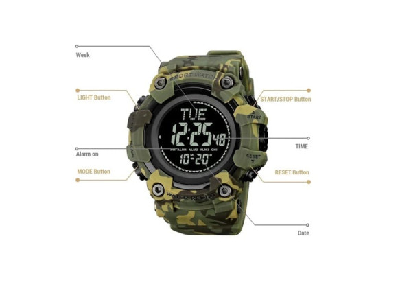 Тактические часы  Skmei 2037CMGN , CAMO, Compass 3