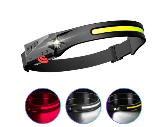 Ліхтар налобний BL-W689-1/5808А-LM+COB(White+Red), Motion Sensor, Li-Ion аккум., ЗП Type-C, Box