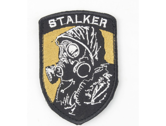 Шеврон STALKER, чорний, на велкро, 9*6см