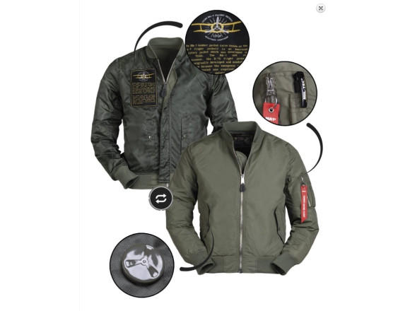 Куртка MIL-TEC US MA1® FLIEGERJACKE SUMMER OLIV - XS 2