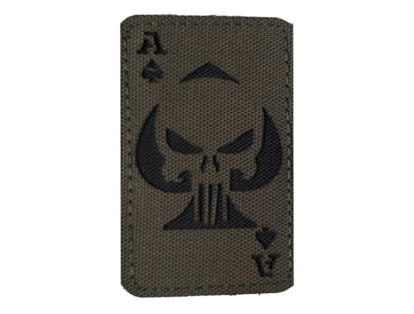 НАШИВКА ТУЗ PUNISHER LASER CUT OLIVE/BLACK 1