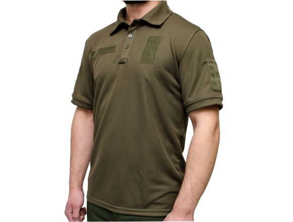 Тактичне поло CoolPass Olive Velcro олива - CamForma 1