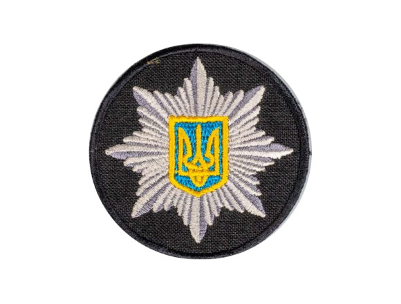 Кокарда поліцейська (нашивна) чорна 6см