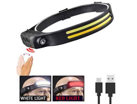 Ліхтар налобний BL-W689-2-LM+2COB (white+red), Motion Sensor, Li-Ion акум., ЗУ Type-C, Box