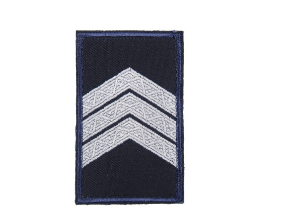 Погон поліції на липучці, воронове крило, сержант, 8*5см