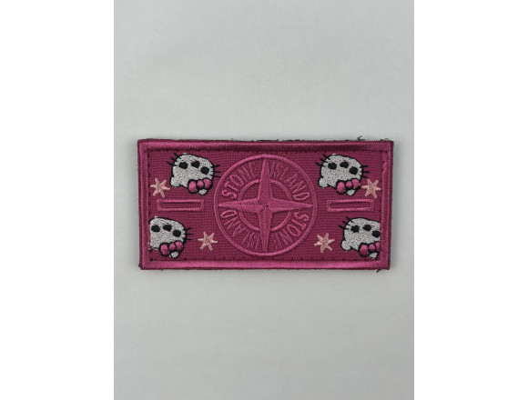 Нашивка Китти Stone Island, розовый, 6,5*5см, на липучке