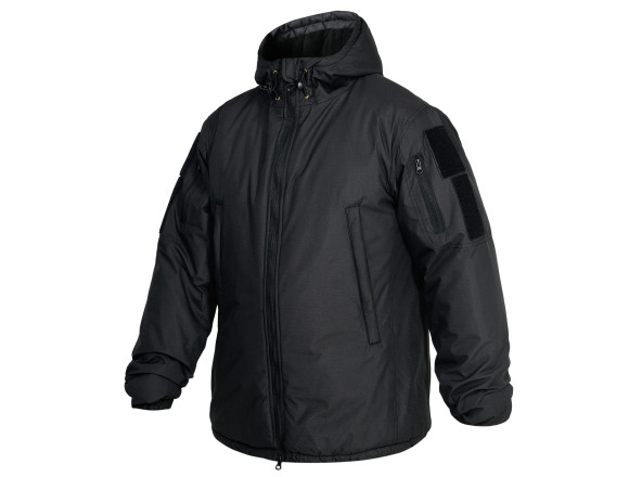 Зимова тактична куртка WinTac STALKER WINTER ARMOR BLACK VELCRO чорна