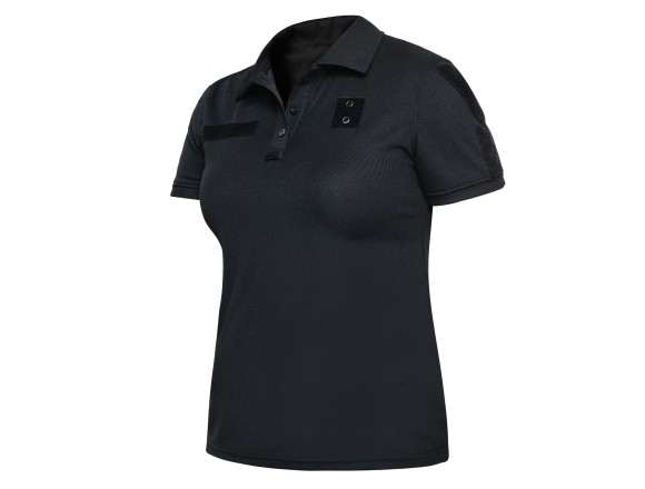 Тактичне поло WOMAN CoolPass Black Velcro чорне - WinTac