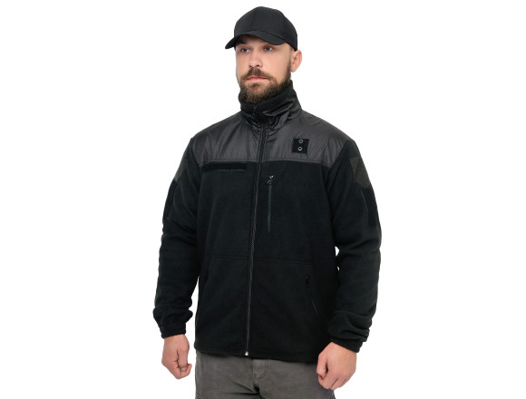 Тактична флісова кофта Jacket Black Ultrasoft М-300 чорна WinTac
