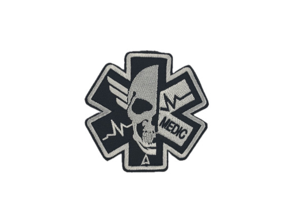 Шеврон Medic, чорний, 8 см, на липучці