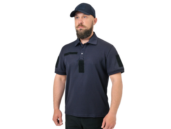 Тактичне поло CoolPass Velcro Dark blue темно-синє - WinTac