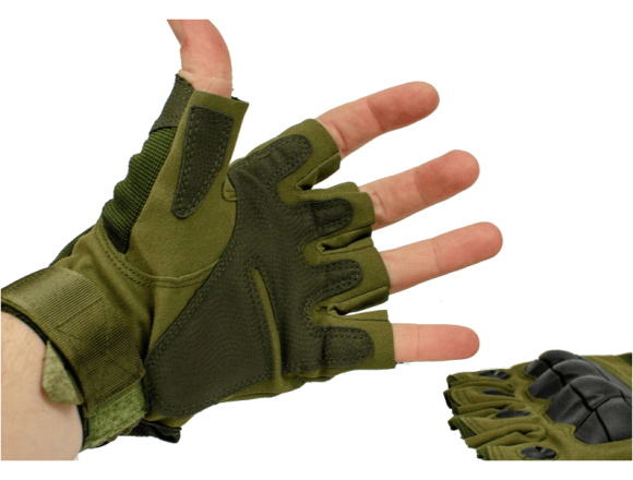 Тактичні рукавички Protect Armor Caoutch OLIV безпалі олива 2