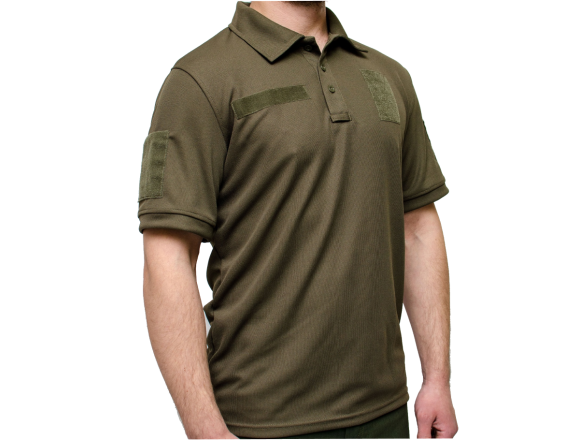 Тактичне поло CoolPass Olive Velcro олива - CamForma 3