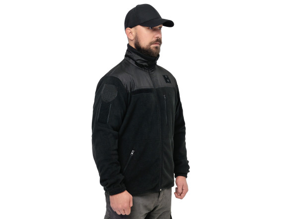 Тактична флісова кофта Jacket Black Ultrasoft М-300 чорна CamForma 3
