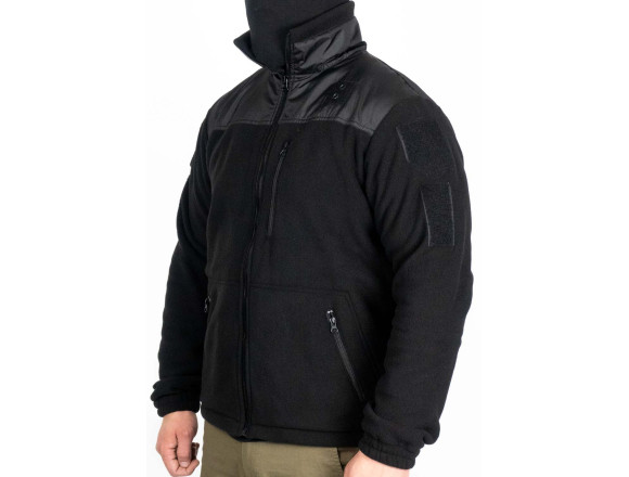 Тактична флісова кофта SARMAT BLACK FLEECE 280 гр/м чорна WinTac