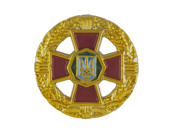 Кокарда на берет (беретный знак) НГУ (малиновый крест) пластиковая