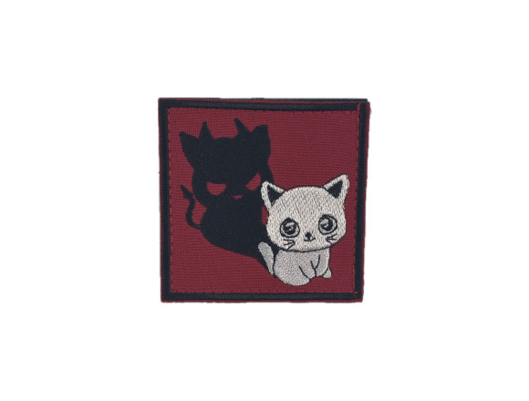 Нашивка Кошеня-Чортеня, червоний, 7х7см, на липучці